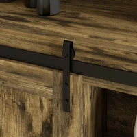 HOMCOM Over the Toilet Storage Cabinet, Over Toilet Bathroom Organizer with 3 Compartments, 4 Open Shelves, Rustic Brown(m-9)