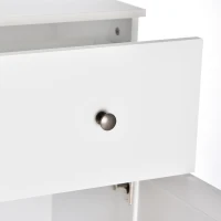 kleankin Small Bathroom Floor Storage Cabinet Free Standing Cupboard Organizer with 1 Drawer and Adjustable Shelf for Living Room, White(m-10)