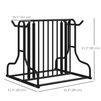 Soozier All-Steel Bike Rack, 35" Bike Stand, 4-Bike Capacity, Dual-Side, for Garages Streets Yards Schools(m-3)