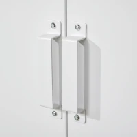 HOMCOM Industrial Storage Cabinet, Steel Garage Cabinet with Double Doors and Adjustable Shelves, White(m-9)