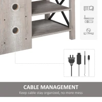 HOMCOM Ample Storage TV Stand with 2 Cable Management Hole, Entertainment Center for Living Room, Fits for 60" TV(m-4)