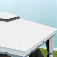 Outsunny 10' x 12' Double Roof Patio Gazebo Canopy, Outdoor Gazebo Shelter with Netting & Curtains, for Garden, Lawn and Deck(m-10)