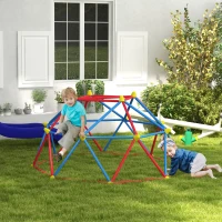 Outsunny 6 FT Climbing Dome Geometric Jungle Gym w/ Rust and UV-Resistant Steel, Up to 396 lbs, for 1-4 Children Aged 3-8 Years(m-8)