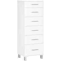 HOMCOM Chest of Drawers, Dresser with 6 Drawers for Bedroom, 6 Drawer Dresser for Living Room, White(m-11)