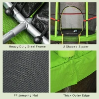 Outsunny Φ5FT Kids Trampoline with Enclosure Net for Age 3 to 6 Years Green(m-5)