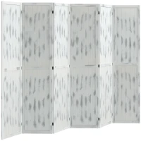 HOMCOM Screen Divider Room Divider Screen with Foldable Design for Indoor Bedroom Office 5.5' Rustic White(m-11)