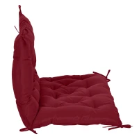 Outsunny Porch Swing Cushion Garden Bench Cushion with Backrest, Non-Slip 2-seater Soft Pad, Swing Chair Mat Replacement for Indoor and Outdoor, 39.4" x 38.6", Wine Red(m-10)