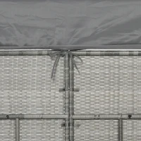 Outsunny 4 Piece Adjustable Canopy Outdoor Rattan Sofa Set w/ Height Adjustable Coffee Table & Cushions, Cream White(m-8)