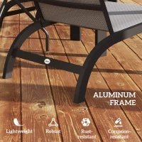 Outsunny Outdoor Adirondack Chair Muskoka Chair with Aluminum Frame, Mesh Seat, High Back for Garden, Deck, Dark Grey(m-5)