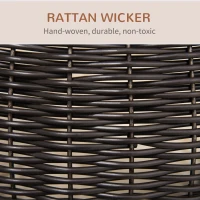 PawHut Elevated Cat Bed with Rotatable Egg Chair Pod, Cat Basket Bed with Thick Cushion, Natural Mat Grass Woven Kitty House, Coffee(m-6)