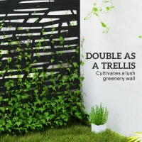 Outsunny Decorative Outdoor Privacy Panel with Stand, Freestanding Metal Outdoor Divider for Garden, Backyard, Deck, Black(m-5)