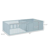 PawHut Whelping Box for Dogs Built for Mother's Comfort, Dog Whelping Pen with Removable Doors, Puppy Playpen for Indoors, Newborn Puppy Supplies & Essentials, 81" x 39" x 20", Gray(m-3)