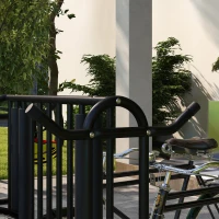 Soozier All-Steel Bike Rack, 35" Bike Stand, 4-Bike Capacity, Dual-Side, for Garages Streets Yards Schools(m-9)