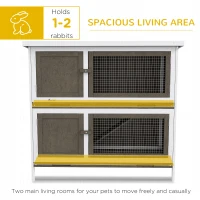 PawHut Wooden Bunny Hutch with Ramp, Indoor/Outdoor, Brown(m-5)