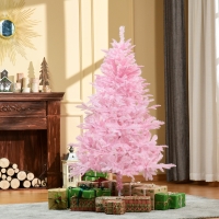 HOMCOM 5FT Artificial Christmas Tree Holiday Xmas Tree Decoration with Automatic Open for Home Party, Pink