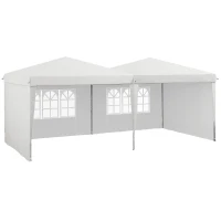 Outsunny 10' x 19' Pop Up Canopy Tent, Tents for Parties, with Carry Bag and Sand Bags, Height Adjustable(m-2)