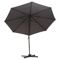 Outsunny 10ft Cantilever Patio Umbrella with 360° Rotation, Crank & Cross Base for Garden Deck Pool Backyard, Grey(m-11)