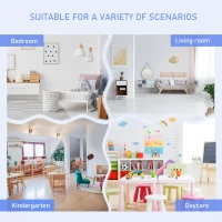 Qaba 4-Piece Kids Table and Chair Set with Storage(m-6)