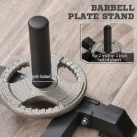 Soozier Adjustable Barbell Power Rack Squat Stand Strength Training Fitness Pull Up Weight Cage Home Gym Black(m-6)