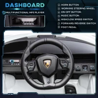 Aosom 12V Lamborghini SIAN Licensed Electric Car for kids with Remote Control, Horn, Music, & Headlights, White(m-5)