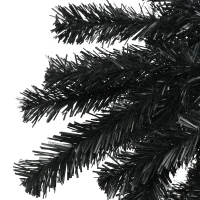 HOMCOM 7.5ft Unlit Artificial Black Christmas Tree, Holiday Décor with 1346 Branch Tips, Auto Open and Steel Base(m-9)