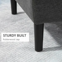 HOMCOM 30" Square Storage Ottoman, Upholstered Ottoman Coffee Table with Lift Top, Button Tufted and Wood Legs, Accent Footstool for Living Room, Dark Gray(m-7)