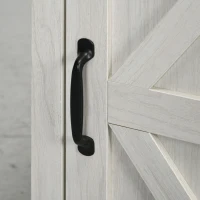 HOMCOM Farmhouse End Table with Storage, Side Table with Charging Station and USB Ports for Living Room, Distressed White(m-8)