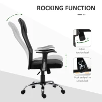 Vinsetto Ergonomic Office Chair with Thick Padded Headrest, Mesh Computer Desk Chair with Tilt Function, Armrest, Black(m-5)