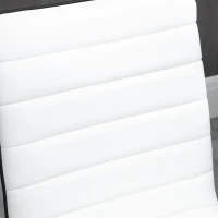 Vinsetto Mid-Back Armless Office Chair Task Chair with PU Leather, Adjustable Height and Swivel Seat Ribbed, White(m-9)