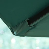 Outsunny 10ft Outdoor Cantilever Umbrella Patio Solor Banana Umbrella with Lights Adjustable Angle for Patio Backyard Dark Green(m-9)