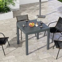Outsunny Expandable Patio Table, Outdoor Dining Table for 4-6 with Aluminum Frame for Garden, Lawn, Balcony Terrace, Gray(m-10)