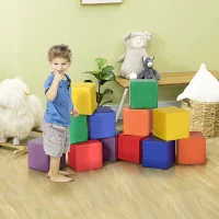 Soozier 12 Piece Soft Play Blocks Soft Foam Toy for Toddler, Multi-Color(m-10)