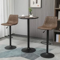 HOMCOM Round Bar Table 41 Inch Height, Industrial High Bistro Table with Metal Base and Elm Wood Top, Bar Height Table for Kitchen, Pub, Breakfast Area(m-8)