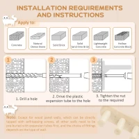 PawHut 3pc Cat Wall Shelves w/ Scratching Post, Perches, Ladder, Steps & Scratching Board, Beige(m-7)