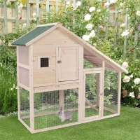 PawHut 55" L 2-Tier Wooden Rabbit Hutch Bunny Cage(m-10)