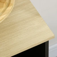 HOMCOM Kitchen Sideboard Cabinet with 3 Rattan Doors, Adjustable Shelves and Handles for Living Room, Hallway, Natural(m-10)