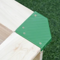 Outsunny Wooden Sandbox w/ Adjustable Canopy, Children Outdoor Playset Weather Resistant 47" L x 47" W x 47" H, Natural & Blue(m-8)