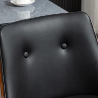 HOMCOM Bar Height Bar Stools, PU Leather Swivel Barstools with Footrest and Tufted Back, Set of 2, Black(m-7)