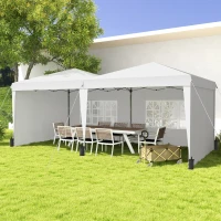 Outsunny 10' x 19' Pop Up Canopy Tent, Tents for Parties, with Carry Bag and Sand Bags, Height Adjustable(m-1)