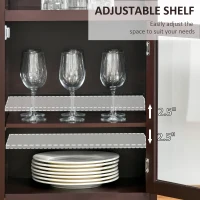 HOMCOM Wine Cabinet with 4 Bottle Wine Rack, Open Shelf, Acrylic Door Cabinet with Adjustable Shelf, Espresso(m-5)