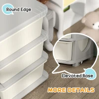 Qaba 29.5" 3 Tier Kids Storage Unit Dresser Tower w/ 9 Drawers, Cream White(m-7)