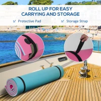 HOMCOM 10x5ft Floating Mat Floating Lily Pad Water Carpet Float Aqua Mat Water Recreation and Relaxing in Lake, River, Beach, Swimming Pool, Blue(m-4)