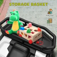 Qaba Kids ATV, 12V Battery Powered Electric Ride on Toy w/ Spring Suspension, Storage Basket, High & Low Speed, Green(m-5)