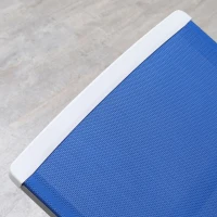 Outsunny Outdoor Chaise Lounge Chair, Patio Aluminum Tanning Chair with 5-Level Adjustable Back, Portable Wheels, Breathable Mesh Fabric, for Pool, Deck,  Garden, Blue(m-9)