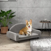 PawHut Raised Dog Sofa for Small and Medium Dogs with Soft Cushion, Gray(m-10)