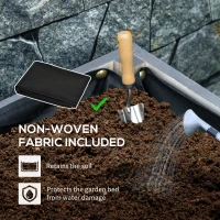 Outsunny Elevated Planter Box with Legs Wood Raised Garden Bed with Non-Woven Fabric, Elevated Planting Box, Outdoor Vegetable Flower Container, Grey(m-5)