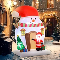 Outsunny 7.5FT Christmas Inflatable Decoration, Xmas Blow Up Decoration with LED Lights for Indoor, Outdoor, Yard, Party(m-2)