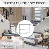 HOMCOM Console Table Modern Sofa Table with 2 Tier Shelves for Living Room, Entryway, Bedroom, Grey(m-5)