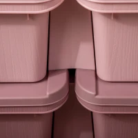 Qaba 3 Tier Kids Storage Unit, 6 Drawer Chest Toy Organizer Plastic Bins for Kids Bedroom Nursery Kindergarten Living Room for Boys Girls Toddlers, Pink(m-8)