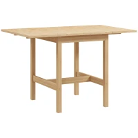 HOMCOM Solid Wood Kitchen Table, Farmhouse Drop Leaf Tables for Small Spaces, Folding Dining Table, Nature Wood(m-2)